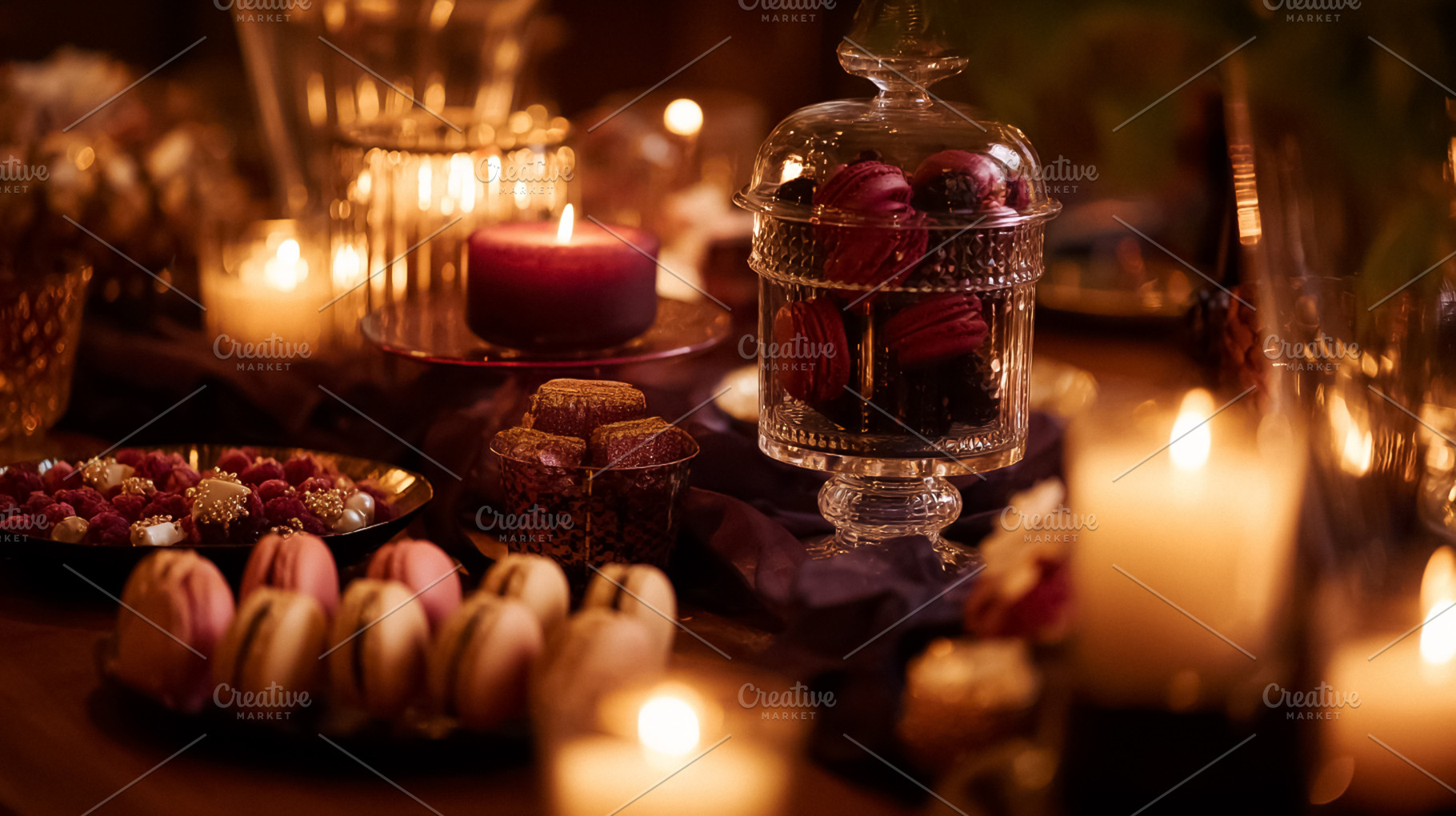 Festive table decor creating a warm atmosphere with flickering c, a Photo by Studio ANNA