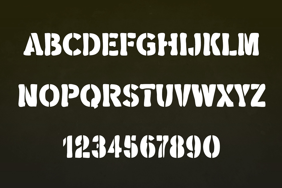 Military Stencil Font, a Font by vladocar (Photo 5 of 5)