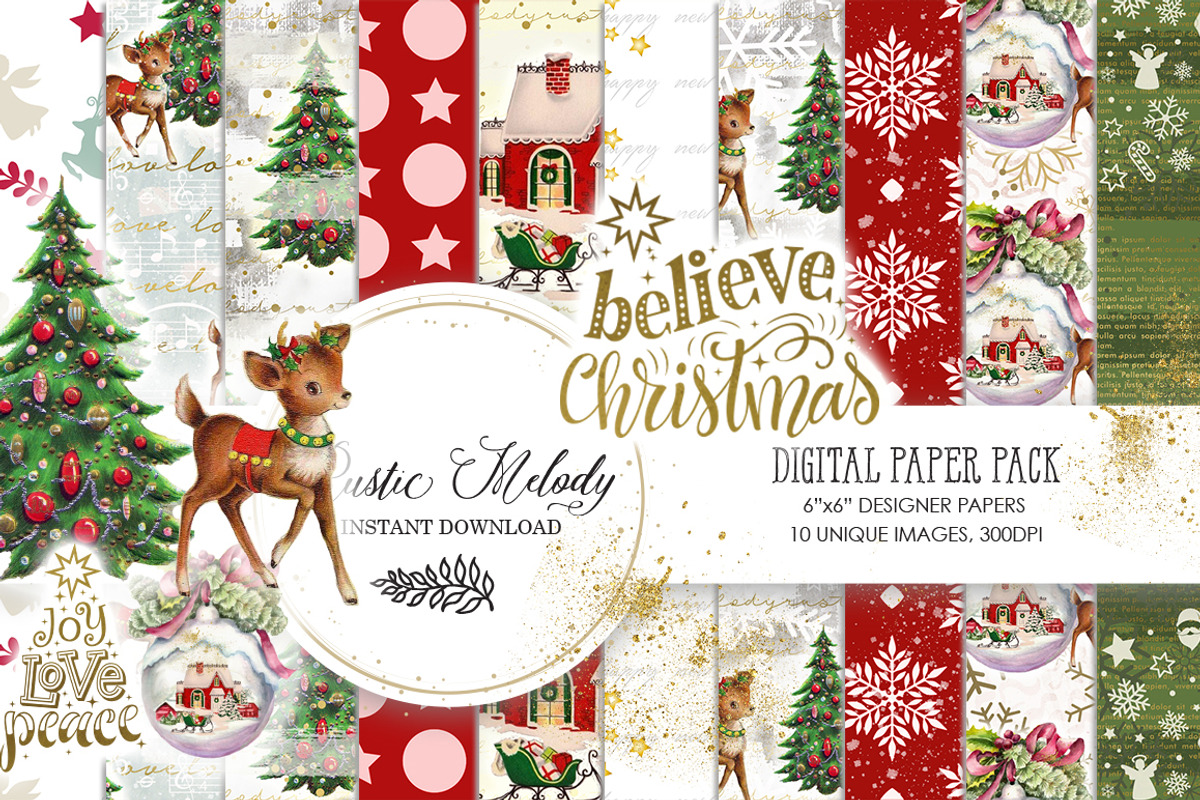 CHRISTMAS PAPER PACK, a Pattern Graphic by rusticmelody