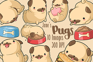 Kawaii Pug Clipart