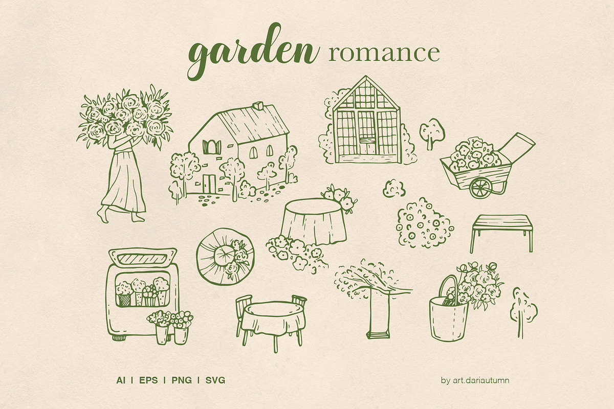 Whimsy Garden Cottagecore Set, a Seasonal Illustration by Art Dari Autumn (Photo 11 of 18)