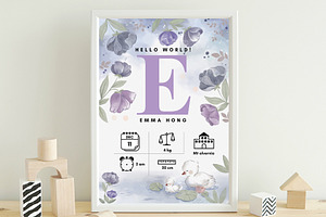 Cute duck Birth Announcement card, a Design Template by hanacrochetdesign