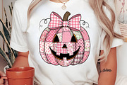 Pink Patchwork Jack O Lantern Pumpki, an Illustration by Libby Wishes (Thumbnail 2 of 8)