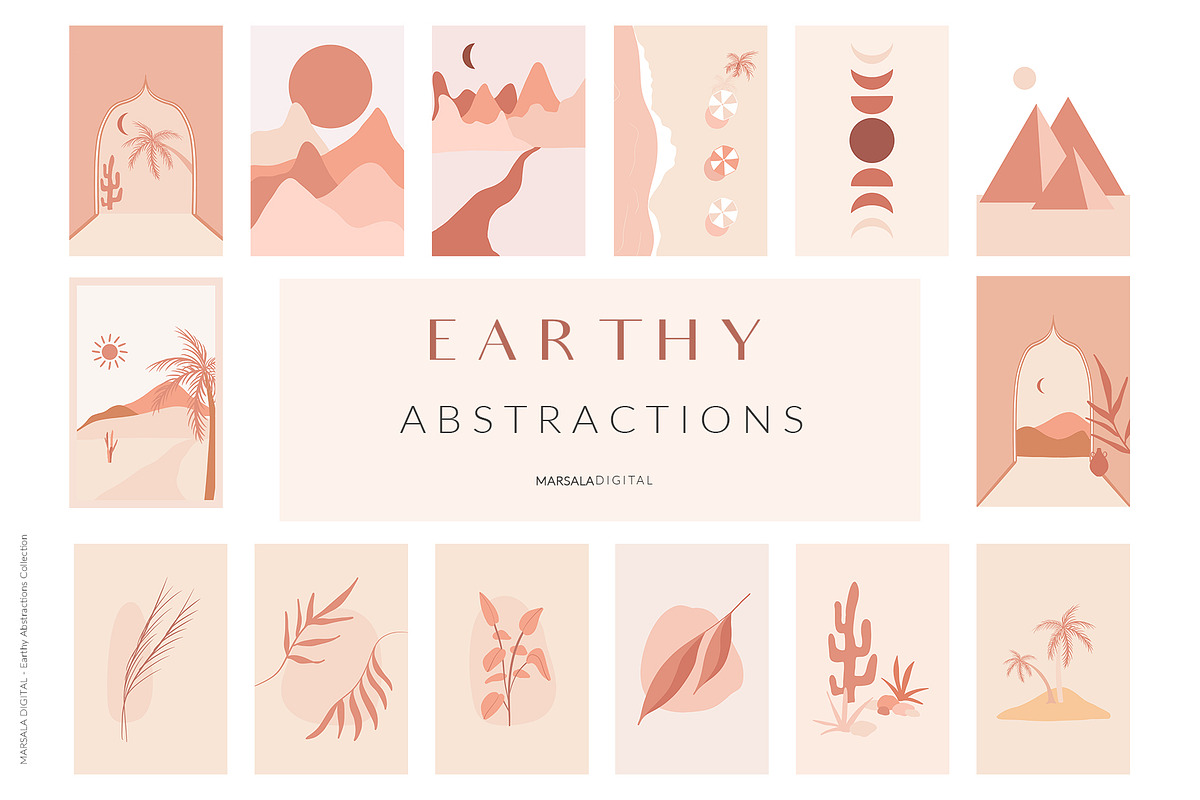 EARTHY Abstractions & Prints, a Decorative Illustration by Kaya Fonts (Photo 1 of 15)