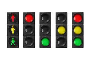 3D street traffic lights set, a Transportation Illustration by art PVP - market