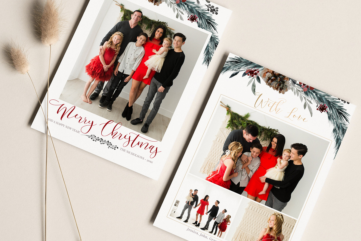 Merry Christmas Photo Card PSD, a Card Template by By Stephanie Design (Photo 4 of 7)