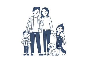 Doodle happy family people. Hand, a Person Illustration by LadadikArt