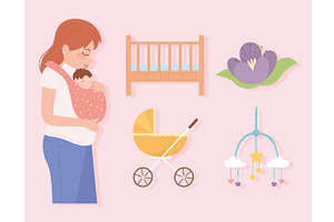 icons set motherhood, a Person Illustration by studiogstock
