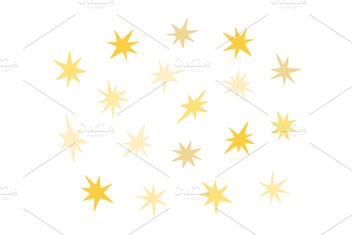 Golden stars illustration isolated, an Object Graphic by sceptical cactus