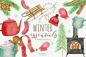 watercolor winter clipart