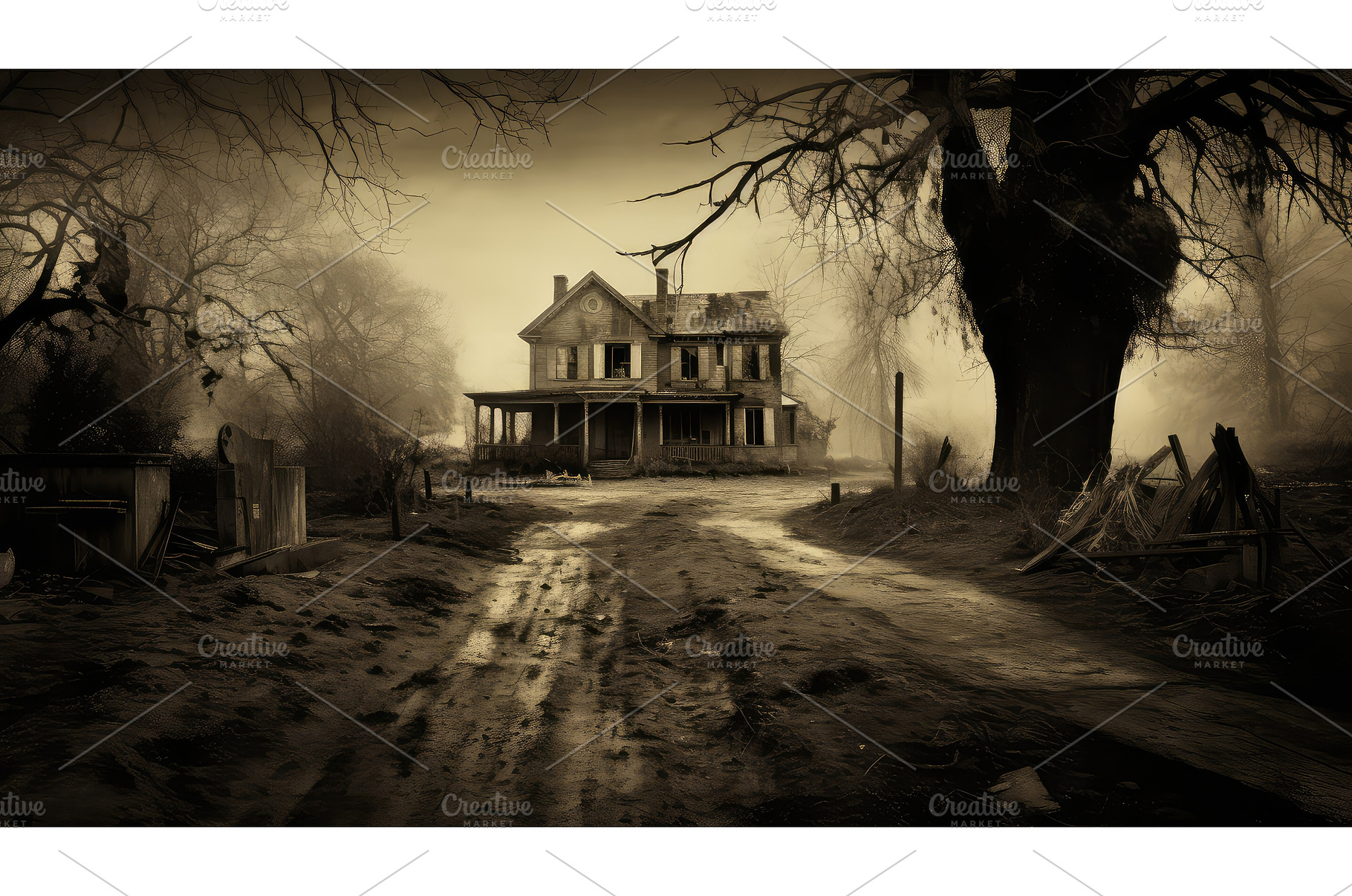 eerie vintage horror ai generated, an Arts & Entertainment Photo by pikepicture