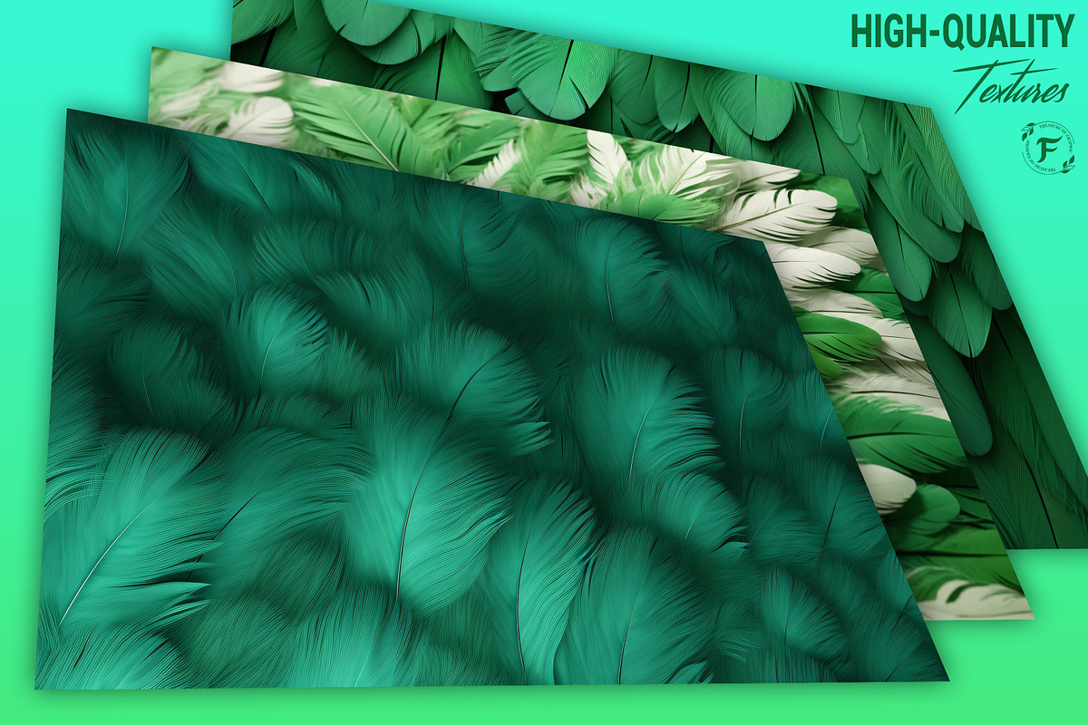 Green Feathers Wallpaper, a Texture Graphic by Forhadx5 (Photo 2 of 5)