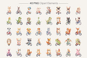 Big Eyed Animal Biking PNG Bundle, an Illustration by Artnoy (Thumbnail 2 of 8)