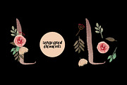 Floral Monogram Letters, a Decorative Illustration by wulano (Thumbnail 4 of 6)