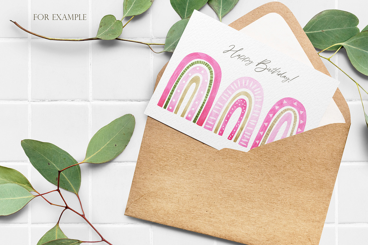 Watercolor Boho Rainbows Set, an Object Graphic by OrangePeafowlArt (Photo 5 of 16)
