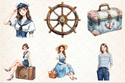 Vintage Nautical Summer Clipart, an Illustration by Rose Art (Thumbnail 3 of 7)