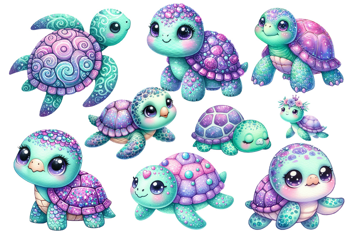 Beautiful Sea Turtles PNG Bundle, an Illustration by Designworld (Photo 3 of 5)