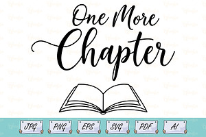 One More Chapter Book Line Art