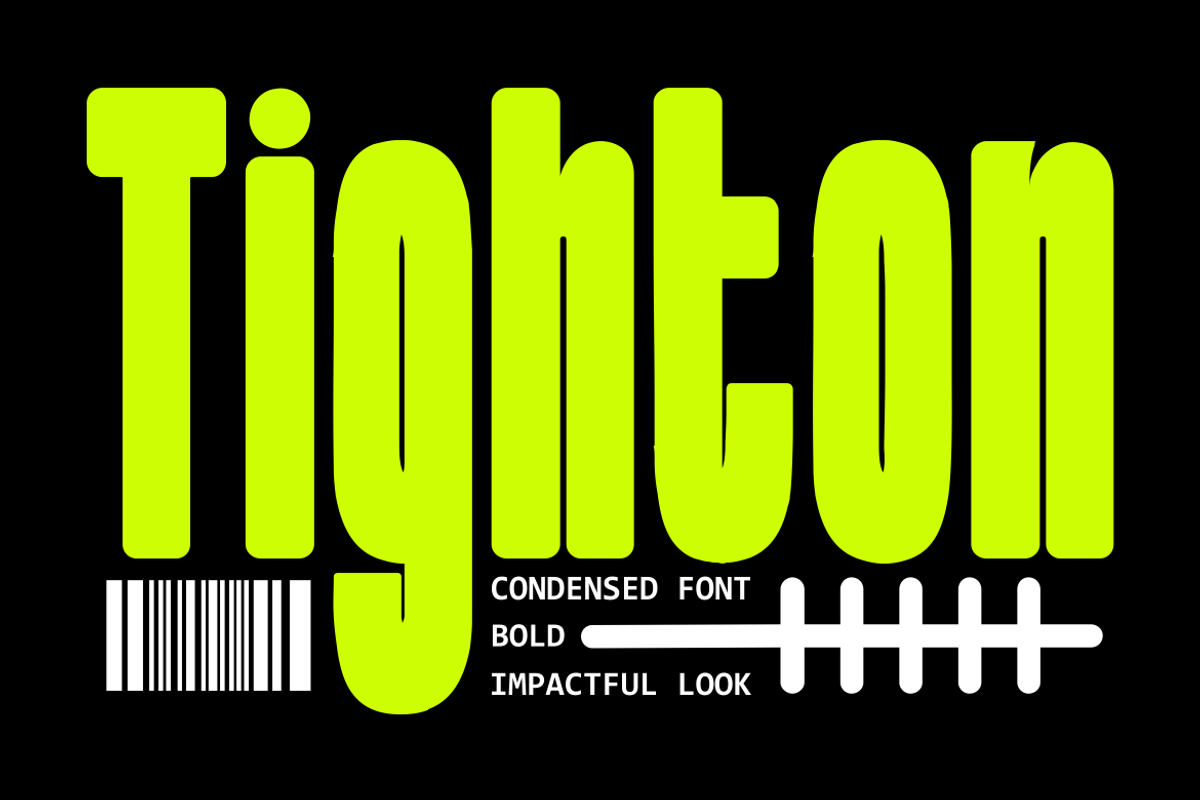Tighton Condensed  Font, a Font by PutraCetol Studio (Photo 1 of 5)