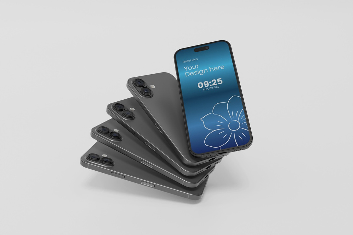 Realistic Premium iPhone 17 Mockup, an iPhone Mockup by Graphic Deal (Photo 4 of 6)