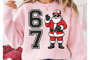 Six seven Santa Christmas PNG, a Seasonal Illustration by DreamCafeArt (Thumbnail 2 of 7)