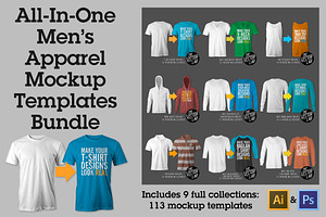 Men's Apparel Mockup Template Bundle