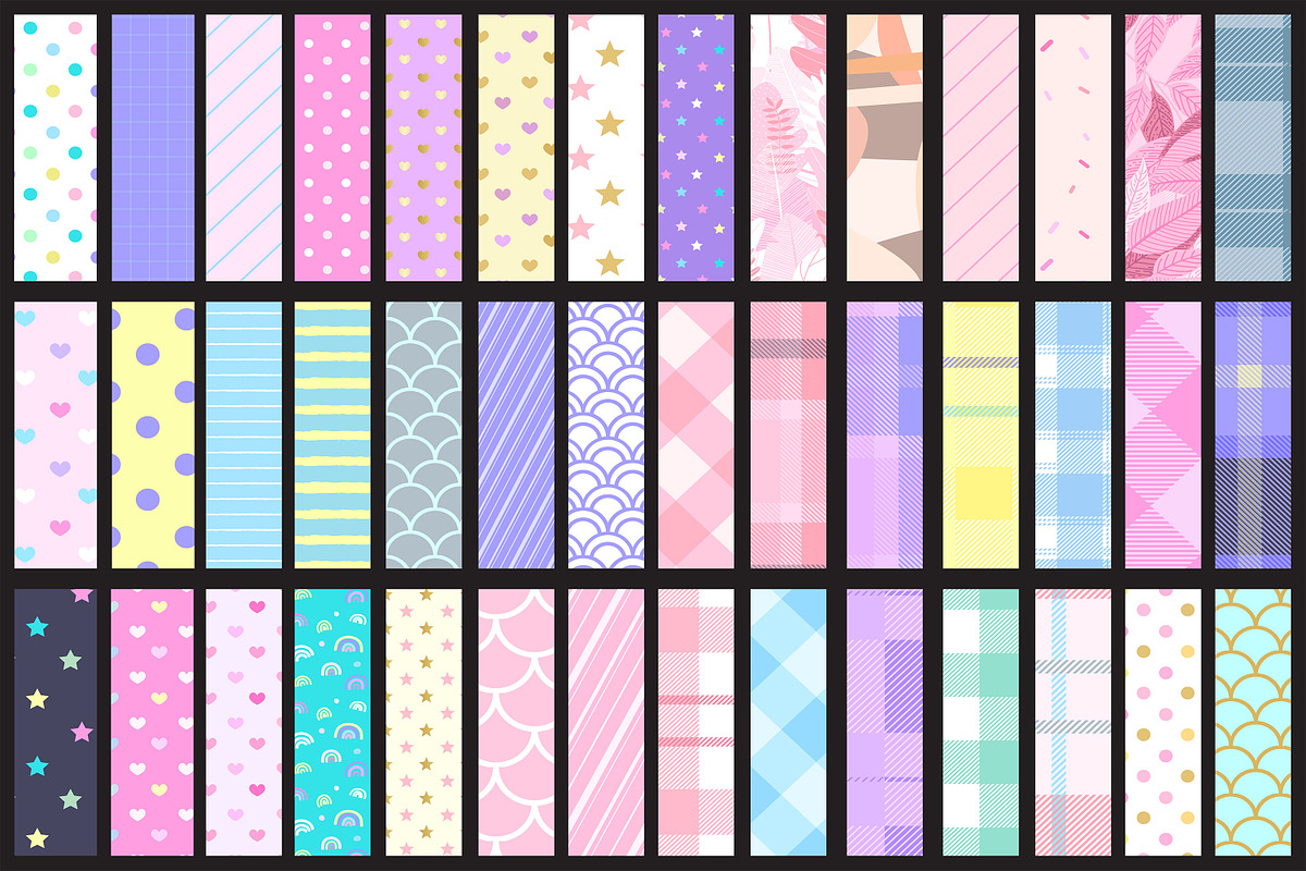 Sweet Pastel Seamless Pattern Set, a Pattern Graphic by Digital Studio (Photo 2 of 11)