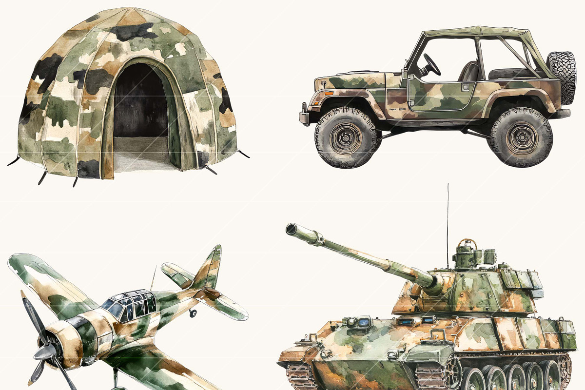 Cute little Soldiers Clipart Bundle, a Person Illustration by SparkyDesignsUS (Photo 5 of 9)