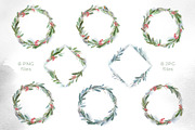 Christmas Watercolor Elements, an Illustration by LeiaSW (Thumbnail 5 of 8)