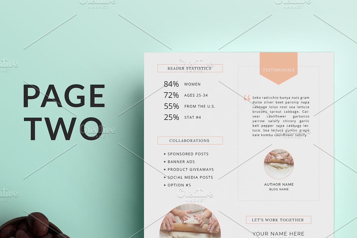 Blogger Media Kit | 2-Page Pink, a Marketing Template by Kimi Kinsey (Photo 3 of 3)