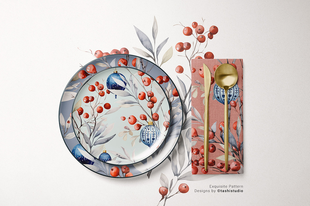 Xmas Berries, Layered Print Patterns, a Pattern Graphic by Pink Linen (Photo 8 of 9)