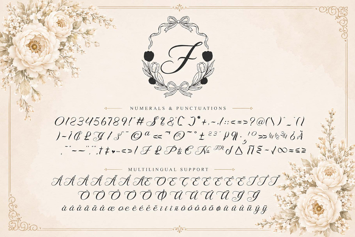 Savitri Flower Monogram, a Handwritten Font by Yoga Letter (Photo 6 of 6)