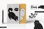 Fluffy cats. Black and white., an Animal Illustration by Noli Molly Store (Thumbnail 2 of 3)