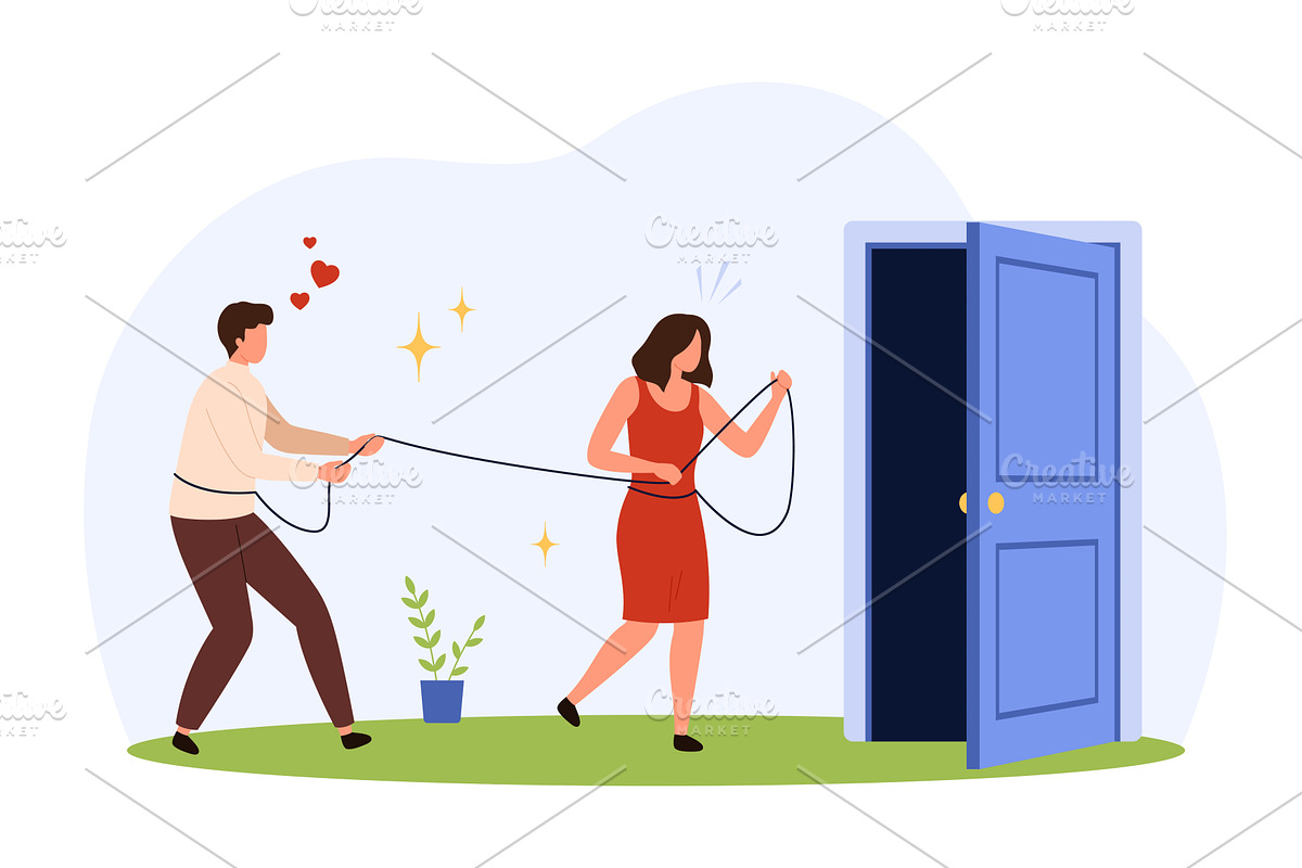 Codependent Relationship Concept, a Person Illustration by Flashvector