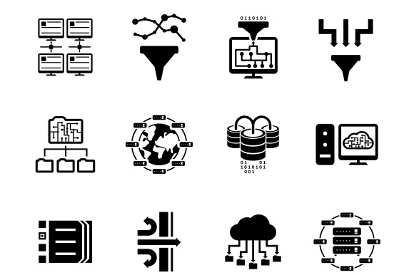 Data Filter And Data Transfer Icons