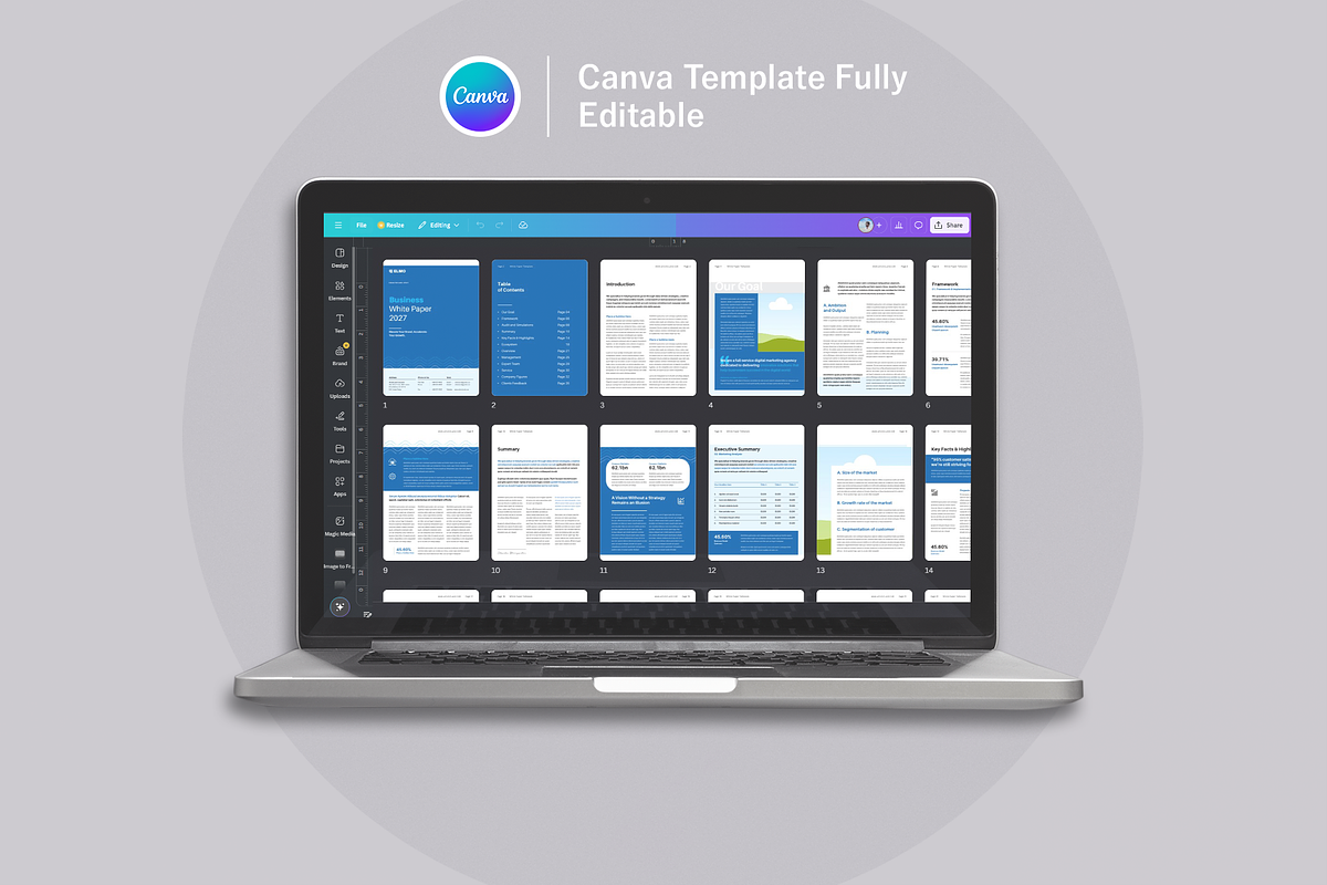 White Paper | Canva, InDesign, a Brochure Template by ArtisticLand