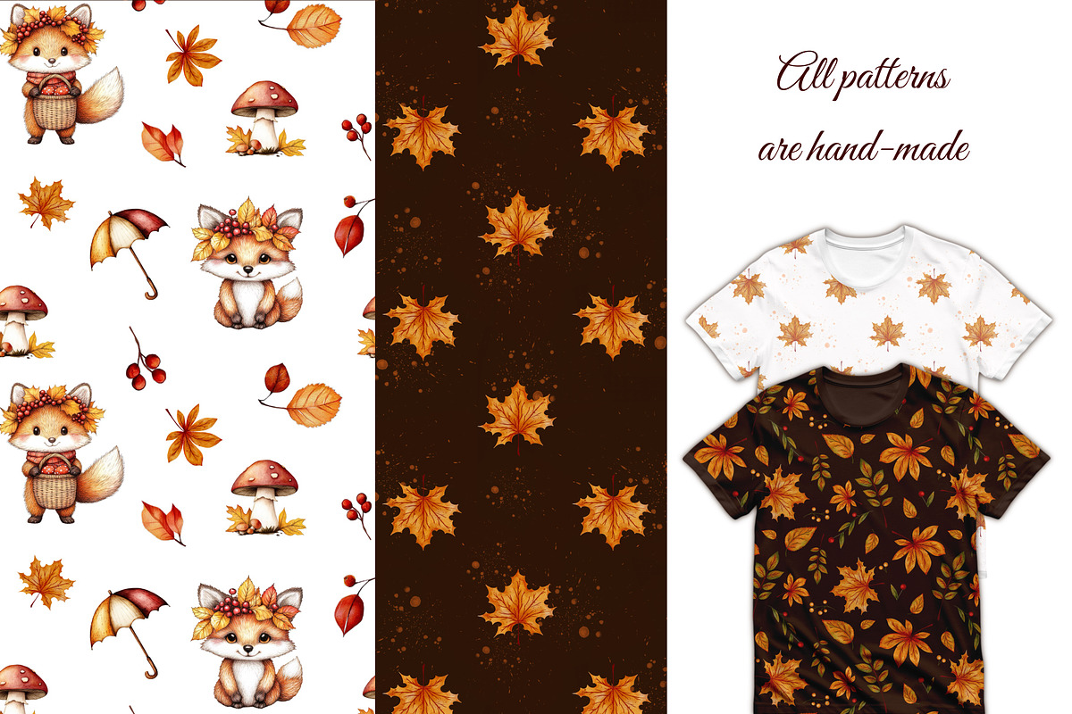 Watercolor Autumn Backgrounds Pack, a Pattern Graphic by ZabolotnaArt (Photo 5 of 7)