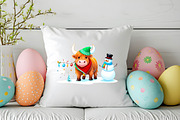 Cute Christmas Highland Cow Clipart, an Illustration by Wow Magic (Thumbnail 4 of 5)