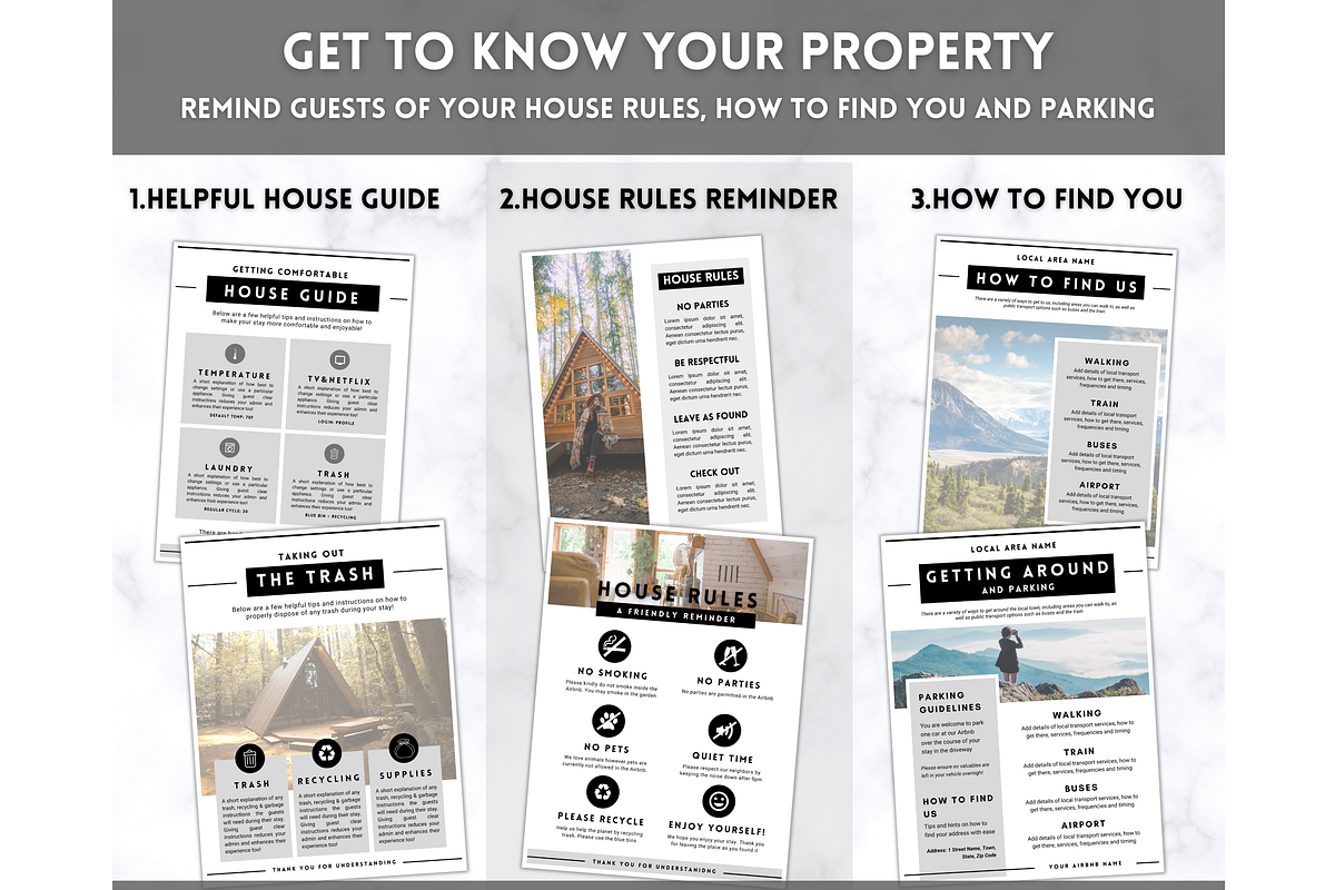 Airbnb Welcome Book Template 35pgs, a Poster Template by Templatables (Photo 4 of 11)