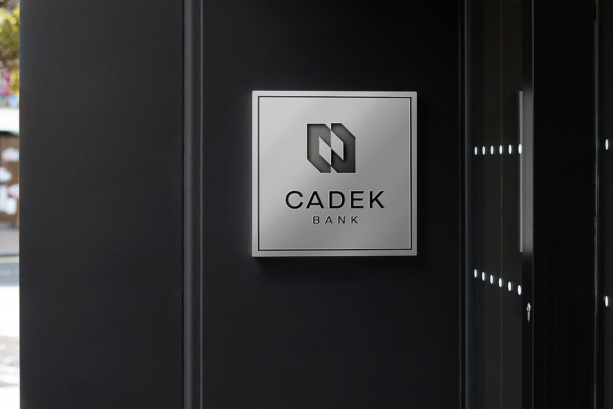 Logo Mockup 3D Bank Metal Sign, an Advertising Mockup by Asylab (Photo 2 of 5)