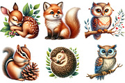 Baby Safari Png, Animals Clipart, an Illustration by Watercolor design (Thumbnail 3 of 4)