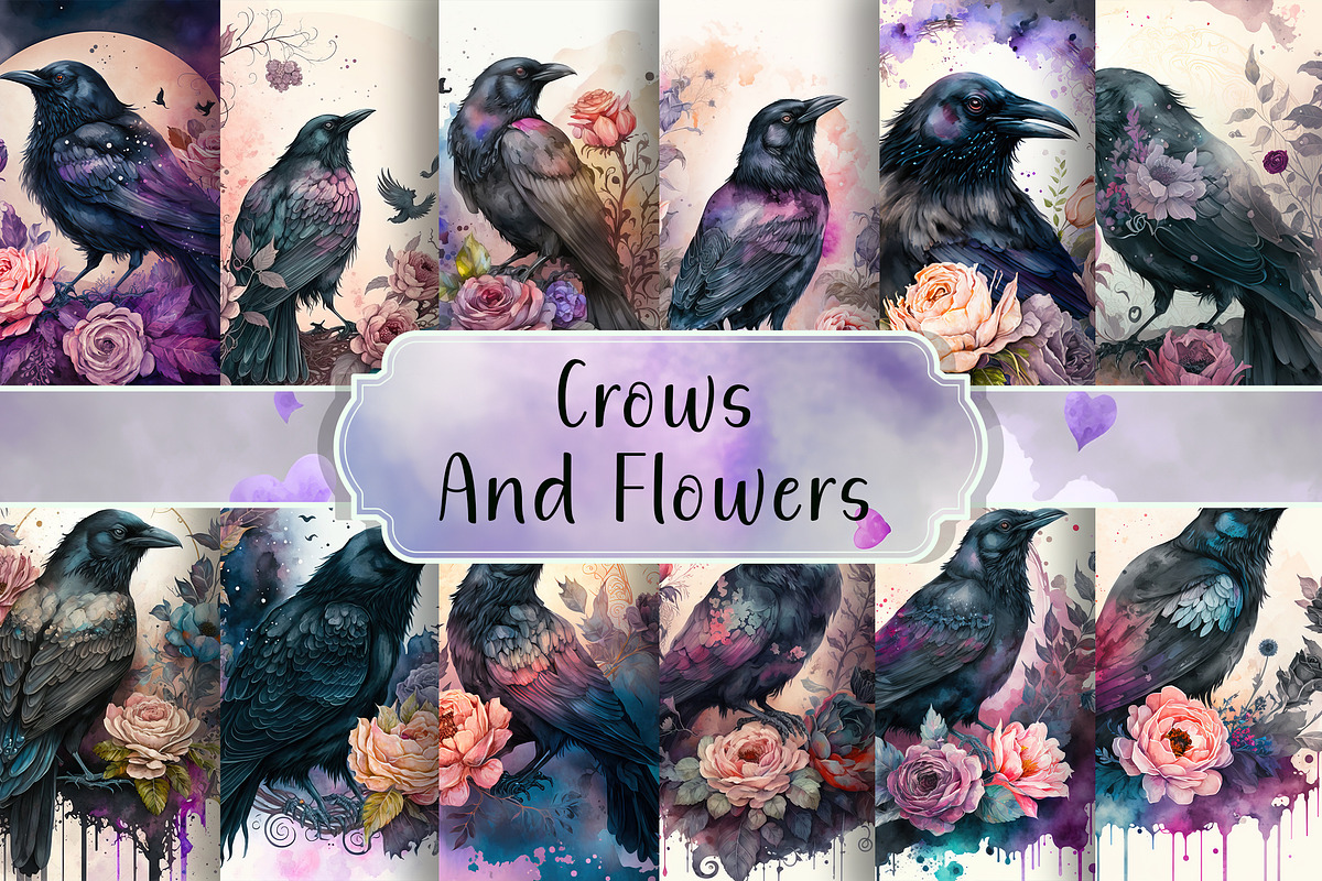 Crows and Flowers, a Background Graphic by Curve Design (Photo 1 of 4)