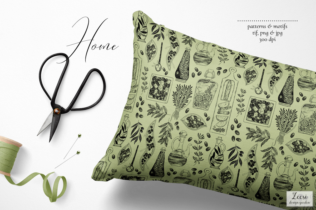 Olives Marinade Patterns & Motifs, a Pattern Graphic by Zeesi Design Garden (Photo 5 of 10)
