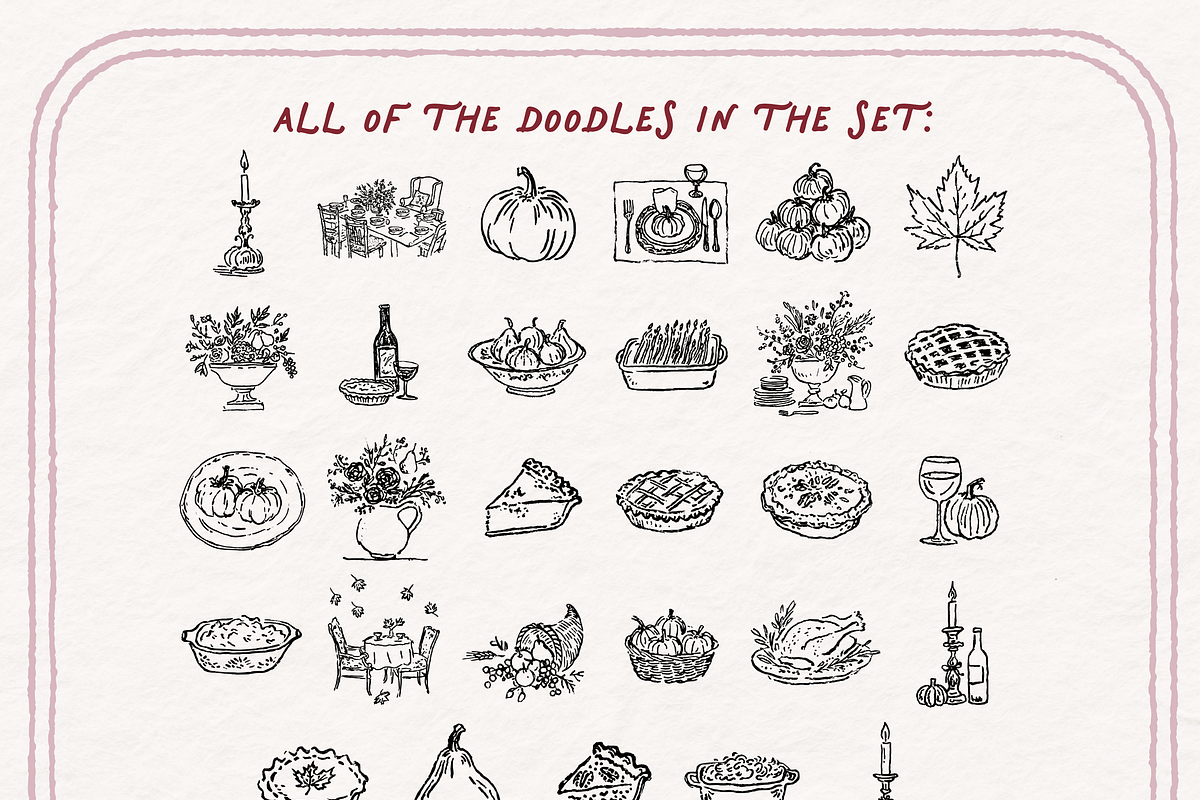 Thanksgiving Clipart, Dinner Set, a Seasonal Illustration by The October Creative (Photo 5 of 7)