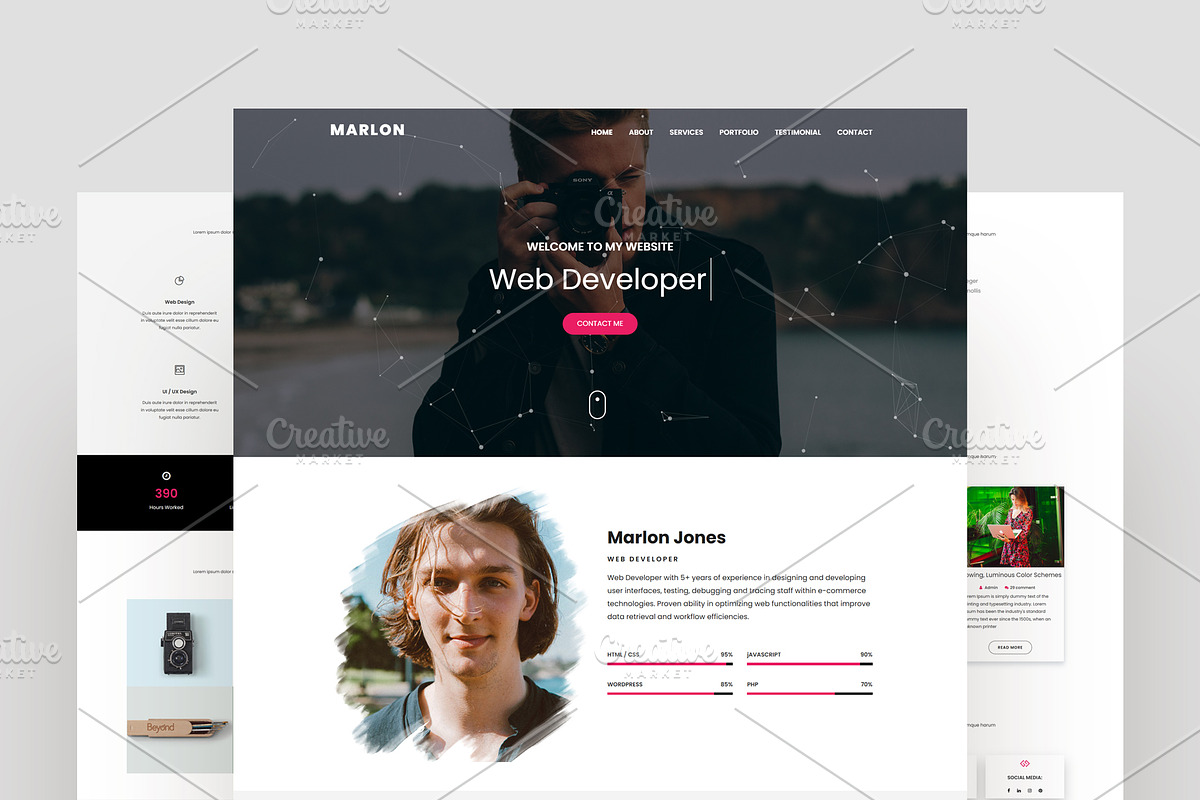 Portfolio Landing Page Template, a Landing Page Template by nandinigraphics (Photo 1 of 3)