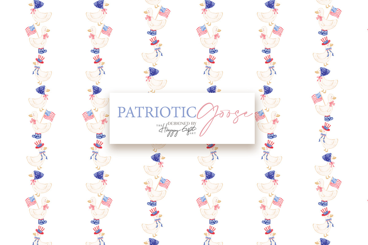 4th of July Patriotic Goose cliparts, an Illustration by TheHappyGiftArt (Photo 7 of 10)