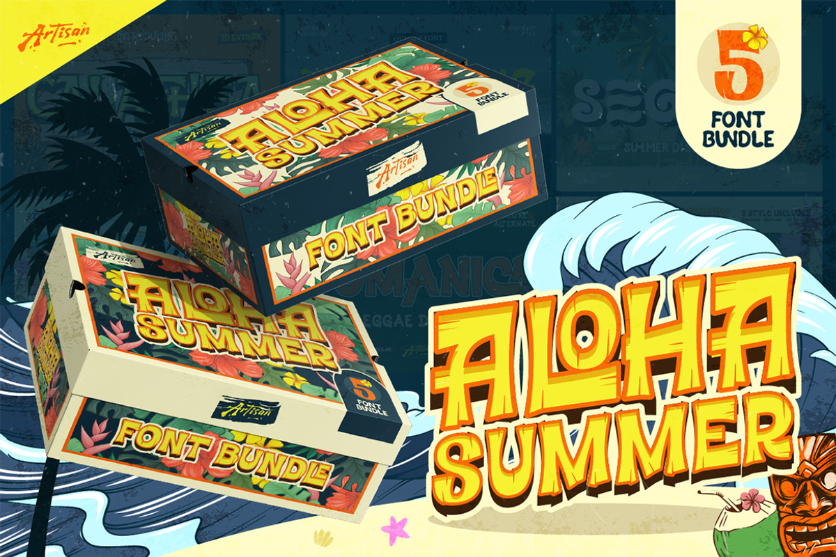 Aloha Summer Font Bundle, a Sans Serif Font by Artisan Themes (Photo 1 of 7)