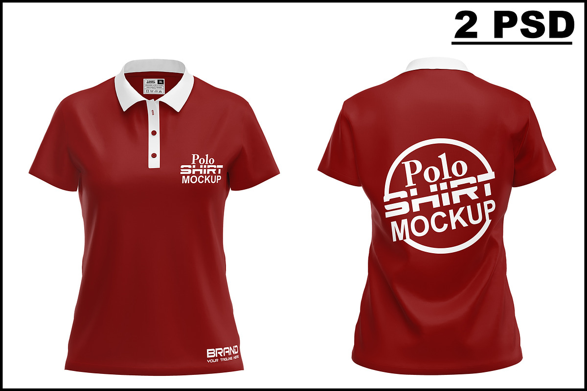 Woman Polo Shirt Mockup, a Shirt Mockup by mockupbuys (Photo 1 of 6)