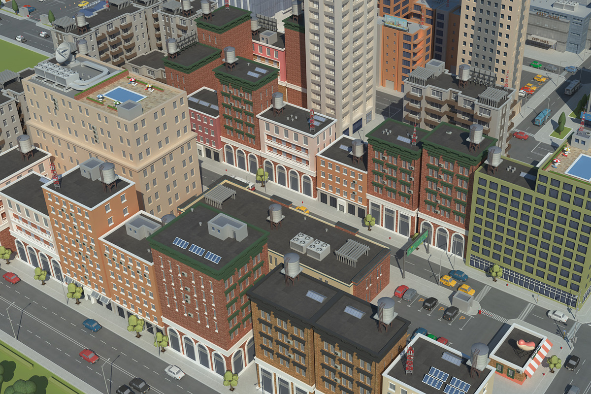 Realistic Lowpoly Simple City VR/AR, an Environmental 3D Model by NOMODOL (Photo 20 of 59)