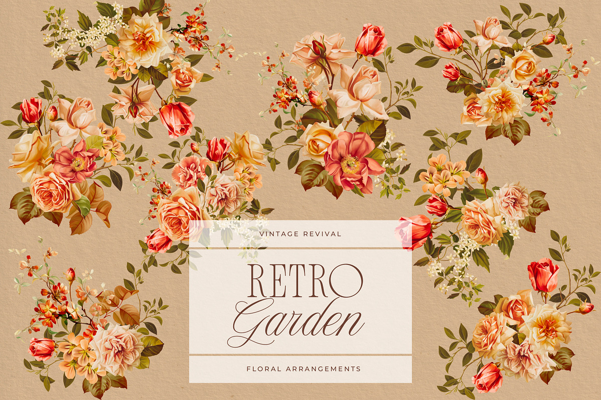 Retro Garden Floral Pattern Kit, a Decorative Illustration by Eclectic Anthology (Photo 8 of 11)